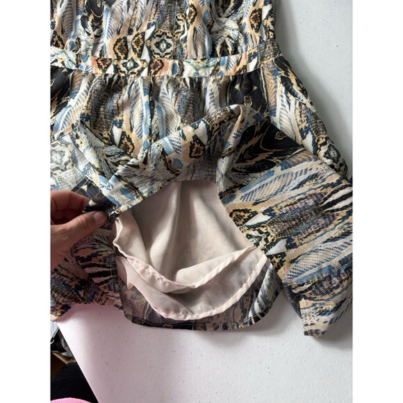Ladakh Women’s Romper Sleeveless V-Neck Boho Tribal Print Sz 4 - Picture 8 of 13